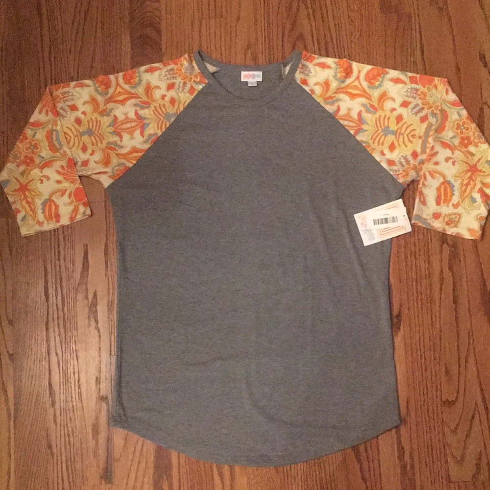 LulaRoe Randy size large never worn with tags gray and yellow super cute